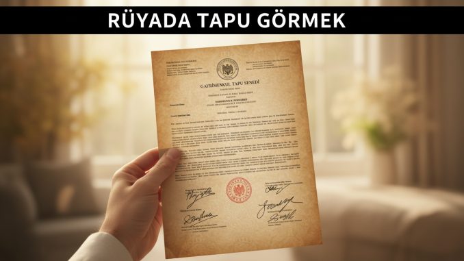 "Rüyada Tapu Görmek"